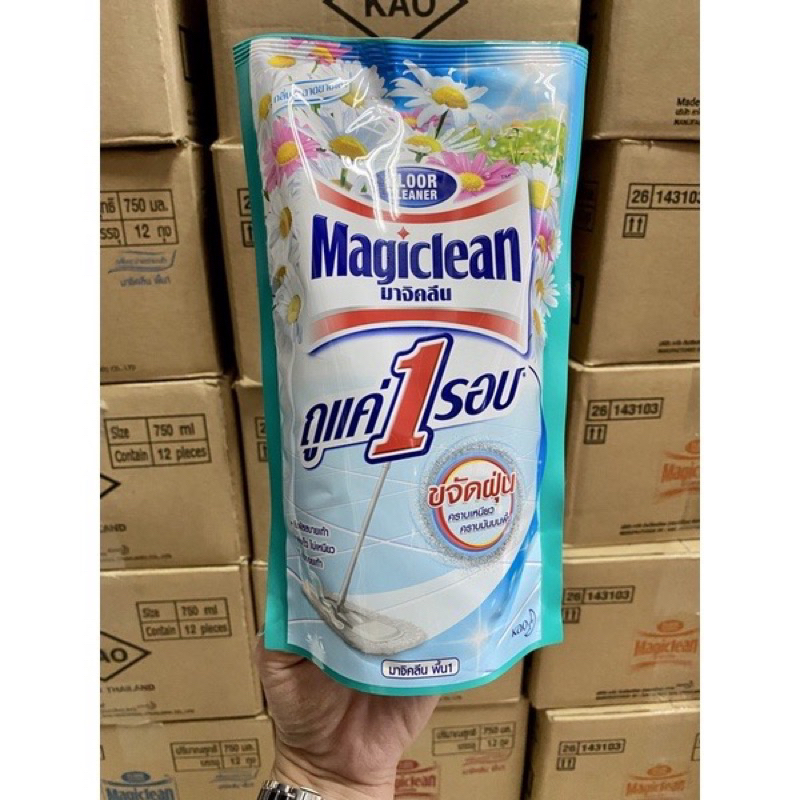 น้ำยาถูพื้น ผลิตภัณฑ์ทำความสะอาดพื้นมาจิคลีน ถุงเติม 750มล.