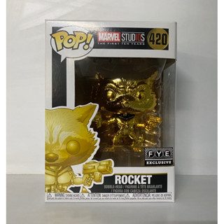 Funko Pop Rocket Gold Chrome Marvel Studios The First Ten Years Exclusive 420