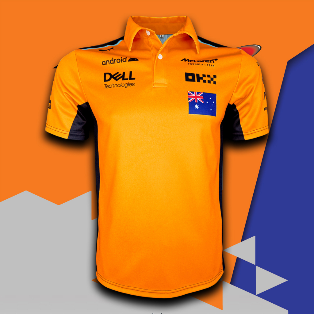 เสื้อPolo F1 McLaren เสื้อโปโลฟอร์มูลาวัน ทีม แม็คลาเรน รุ่น Lando Norris#04 #FM0070 ไซส์ S-5XL