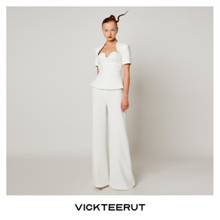 VICKTEERUT High Waist Wide Leg Trousers กางเกงเอวสูงขาบาน