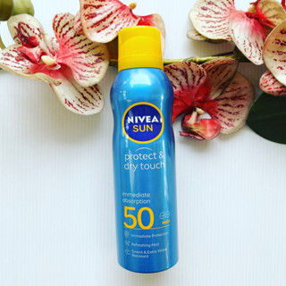 200 ml. ผลิต 07/22 Nivea Sun Spray Protect &amp; Dry Touch Immediate SPF50 นีเวีย ครีมกันแดด สูตรกันน้ำ ไม่ทำร้ายปะการัง