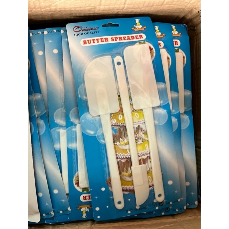 ชุดปาด ทาเนย ทาแยมพลาสติก 1ชุดมี 3ชิ้น สีขาว