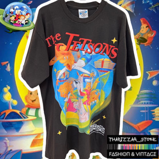 เสื้อยืดผ้าฟอกนิ่ม สีดำ ลาย the Jetsons