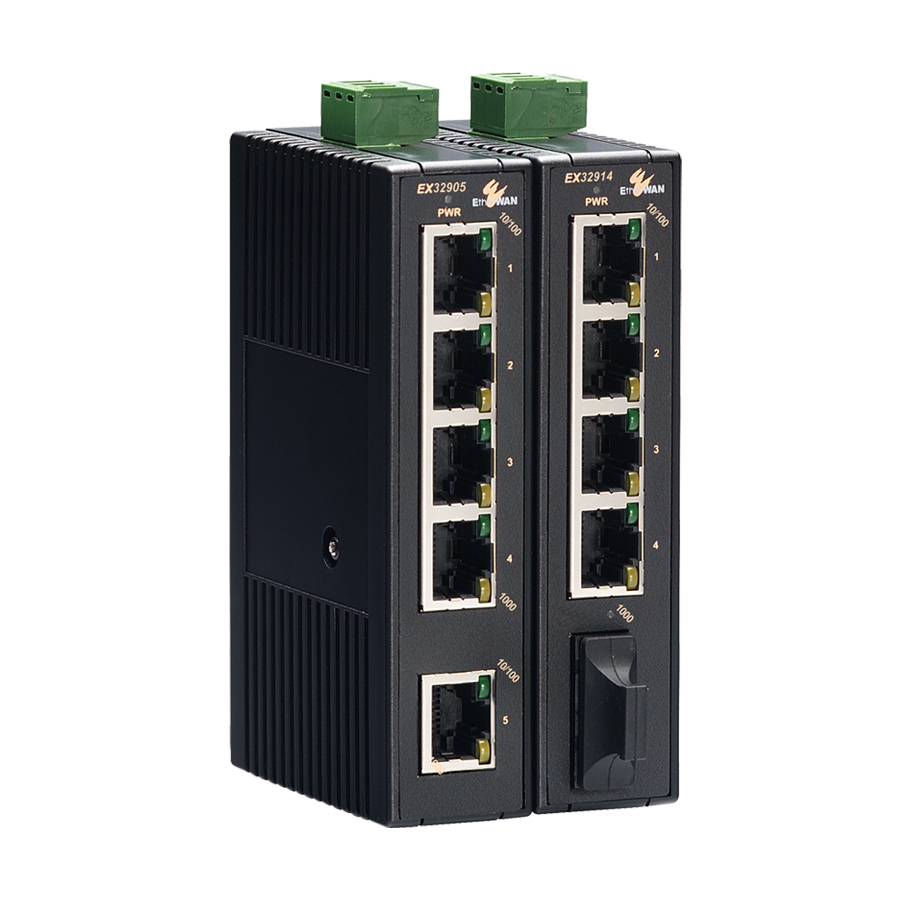 EX32905 | 5-port 10/100/1000BASE-T Gigabit Industrial Unmanaged Ethernet Switch