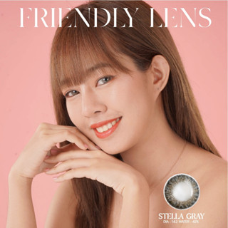 Friendly lens 1คู่  คอนแทคเลนส์ Stella Gray ,bc8.6 dia14.2ค่าอมน้ำ42 %ค่าสายตา 0.50D-6.00D