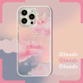 🎁ส่งของขวัญ🎁เคสไอโฟน 14 Pro Max 13 12 11 เคส for เคสไอโฟน11 ไล่โทนสี เมฆ พกง่ายๆ การป้องกันการตก Case