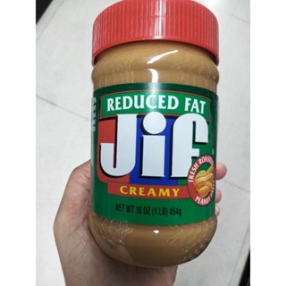 Jif Reduced Fat Jif Creamy r ถั่วลิสงบดละเอียด ชนิดไขมัน จิฟ 454กรัม