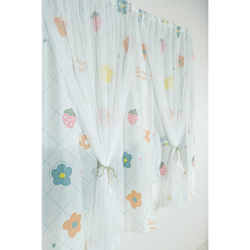 แนะนำ ผ้าม่าน ผ้าม่าน2ชั้น พิมพ์ลาย "พร้อมส่ง1วัน" ไม่เจาะ-ไม่ใช้ราว แถมอุปกรณ์ติดตั้ง+สายรัดม่าน ภาพงานจริงby @fabebbrand ราคาพิเศษ มีเก็บเงินปลายทาง