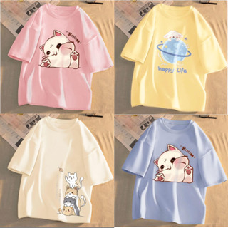 พร้อมส่งเสื้อยืดคอกลม ลายการ์ตูน ไซส์M-XL ผ้านิ่มบางเบา ใส่สบาย(2)