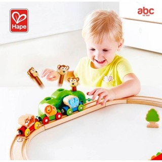 [Hape] Music and Monkey Railway เซตรถไฟดนตรีและลิงจ๋อ ชุดรางรถไฟ (18m+) รางรถไฟ รางไม้ รถไฟ