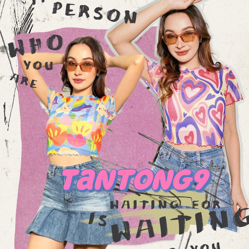 เสื้อคร๊อฟชีฟองคอกลม-แขนสั้น (ม้วนริมปลายแขน-ชายเสื้อ)NEW!!!!!120 by TANTONG9
