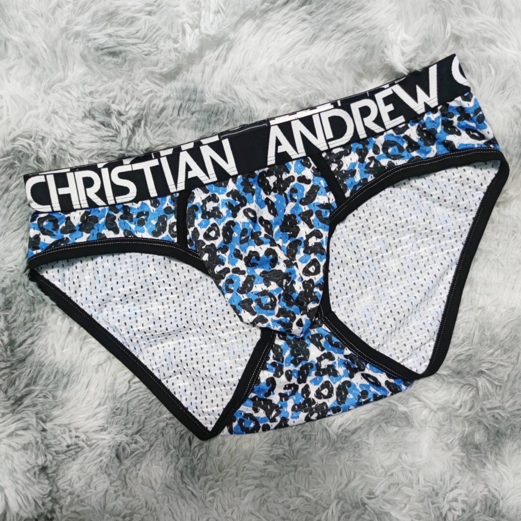 Andrew Christian(แอนดริวคริสเตียน)  (L) กางเกงในชาย เป้าตุ่ง เซ็กซี่ มือ1 ลายพรางฟ้าดำ