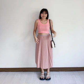 upeachme(A5678) Super Pleated Skirt [เอว24-40"] กระโปรงพลีทยาว กระโปรงอัดพลีทจีบแน่น กระโปรงพลีทผ้าหนาไม่โปร่งแสง