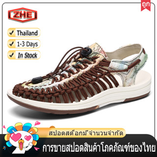 ZHE【จัดส่งในไทย 1-3 วันได้รับ】【ถูกที่สุด】Sandals ชาย/หญิง (ทุกสี) Sandals สีน้ำตาล, สีรุ้งข้าว, สีแดงกุหลาบ, สีเทาชมพู,