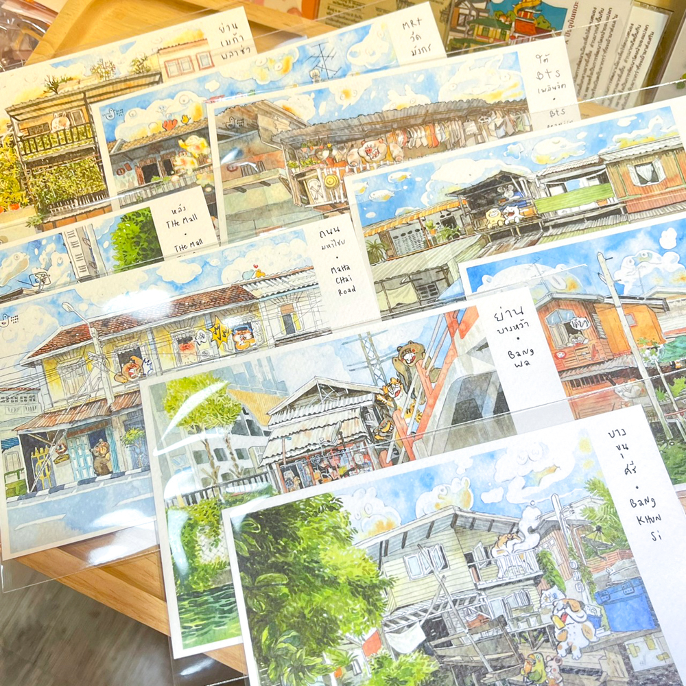 มีสินค้าใหม่ด้วยนะ Postcard โปสการ์ด รุ่น 'หลงรักรกร้าง' ทิวทัศน์ในกรุงเทพและประเทศไทย [Pongsongsai]