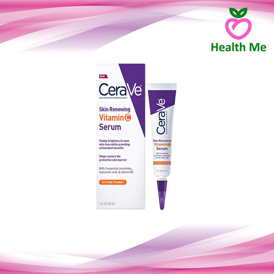Cerave Skin Renewing vitamin C Serum 30 ml เซรั่มลดริ้วรอย + เผยผิวกระจ่างใส ฟื้นบำรุงผิว