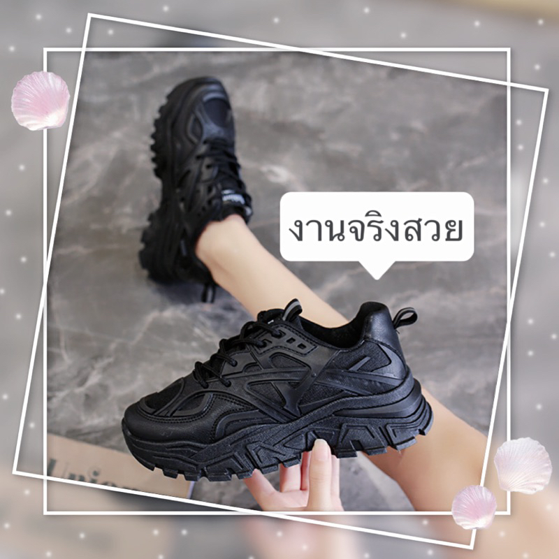 mavis .fashion 💜พร้อมส่ง🎀 รองเท้าผ้าใบ สไตล์เกาหลี สีขาว ครีมน่ารัก เสริมส้นสูง งานมีกล่องให้ NO.M07