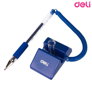 Deli ปากกาเจลแบบตั้งโต๊ะพร้อมแท่น หมึกน้ำเงิน Deli Desk Pen Stand (0.5/0.7 mm) อุปกรณ์เครื่องเขียน