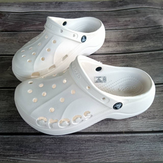 CROCS Baya Platform Clog Crocsรุ่นใหม่ สินค้าพร้อมส่งจากไทย ส้นสูงเด้งๆ 2 นิ้ว นุ่มๆ สำหรับสาวๆ รองเท้าผู้หญิง ง