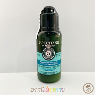 LOCCITANE : Purifying Freshness Conditioner : with peppermint extract. 75ml.