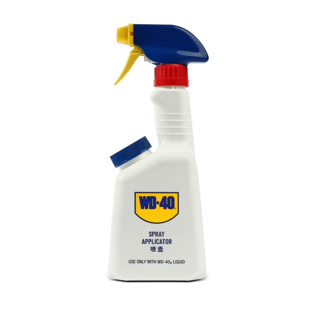 กระบอกฉีด WD-40 ความจุ 473 มิลลิลิตร หัวพ่นปรับขนาดละอองของเหลวได้ ออกแบบมาเพื่อใช้กับ WD-40 โดยเฉพาะ ใช้งานได้ง่าย