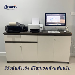 ตู้เก็บของ ตู้อเนกประสงค์🌈มี4สี/ขนาด120,160ซม.ท็อปเมลามีนกันน้ำ ✅CS161-สีSO/WHกับสีSO/GP มีพร้อมส่งBROWNFURNITURE