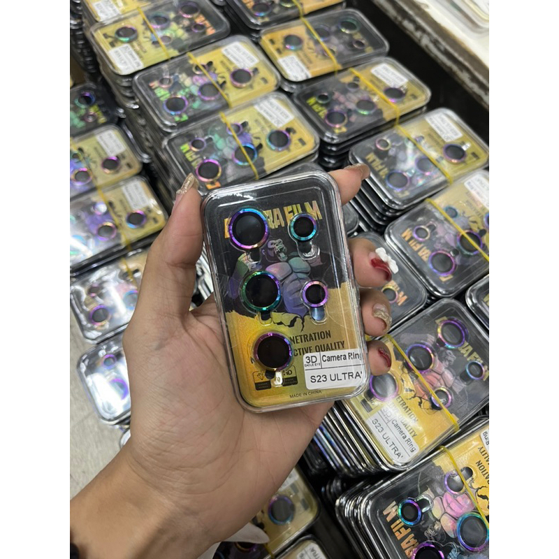 🌙( ราคาต่อชุด !! 1 ชุดมี 5 ชิ้น ) ฟิล์มกระจกนิรภัยกันรอยเลนส์กล้อง 3D สําหรับ Samsung Galaxy S23Ultr