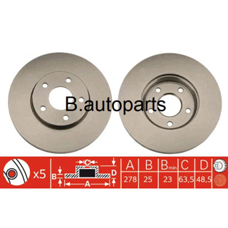 จานเบรคหน้า FORD FOCUS 1.6 1.8 2.0 2003-2012 RUNSTOP /คู่