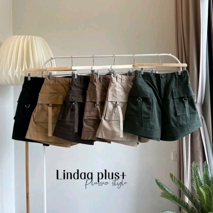 กางเกงขาสั้น กระเป๋ามีห่วง เท่ห์มาก ใส่ไปแคมป์ ใส่เที่ยว ชิวๆ เสื้อผ้าสาวอวบอ้วน พลัสไซส์ ไซส์ใหญ่