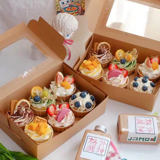 กล่องคัพเค้กรวมฐานหลุม foodgrade มี 5 ขนาด 1 / 2 / 4 / 6 / 12 หลุม/ BX9(BX9-ขาว2หลุม10ใบ)