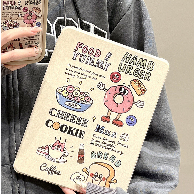 🔥จัดส่งภายใน24ชั่วโมง🔥 เคสiPadหมุน 360° โดนัทน่ารัก แผ่นหลังอะครีลิ Gen11 เคสไอแพด Air5 Air7/6 13