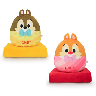 Disney ลิขสิทธิ์แท้ หมอนผ้าห่ม Chip / Dale : Happy