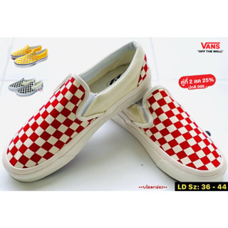 รองเท้าVans Slip On Checkerboard สินค้าพร้อมกล่อง ครบไซส์พร้อมส่ง รับประกันตรงปก100%  รองเท้าผ้าใบผช-ผญ G25A001