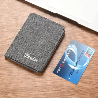 men's short wallet ผ้าใบบางเฉียบสั้น มินิที่เรียบง่าย กระเป๋าสตางค์ขนาดเล็กหญิงชาย ใบอนุญาตบัตรใบขับขี่แพคเกจ นักเรียน
