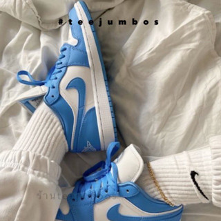 รองเท้า Nike Air Jordan 1 Low University Blue North Carolina 🌵🌈🔥 สินค้าพร้อมกล่อง