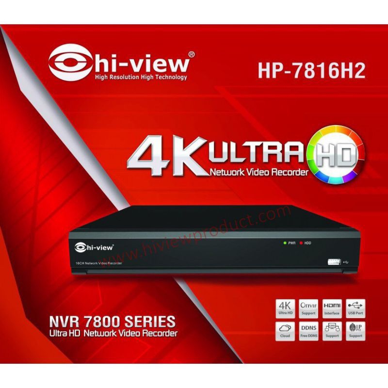 Hiview เครื่องบันทึกเสียง NVR 16 CH รุ่น HP-7816H2 Support 4K (8.0 MP (3840x2160)