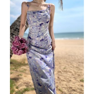 🦋Butterfly Purple Dress เดรสยาวเข้ารูป ผีเสื้อโทนม่วง ใส่สวยออกงาน ใส่ไปเที่ยว