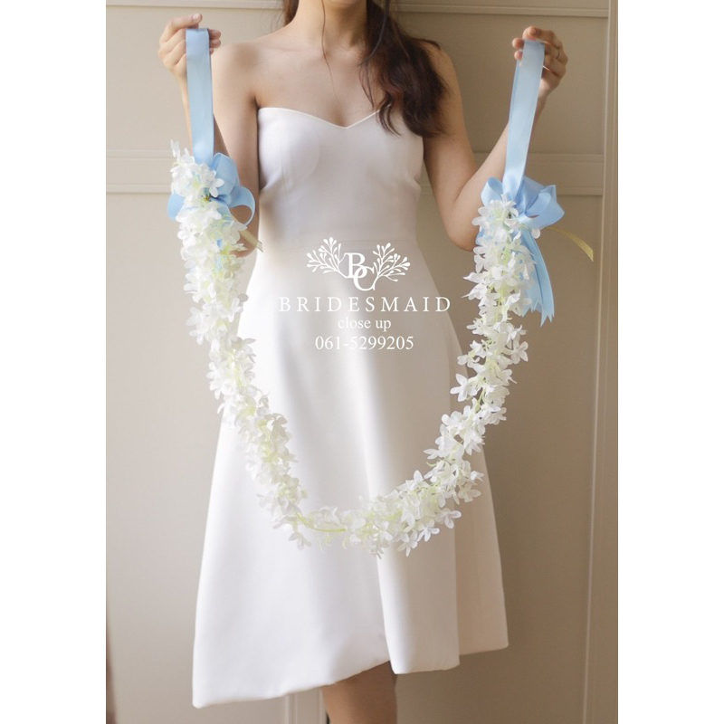 🌟 พร้อมส่ง จาก กทม 🌟 สายกั้นประตูงานแต่งงาน ดอกไม้กั้นขันหมาก  ขาวๆฟูๆสวยมากค่ะ