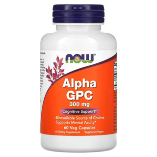 NOW Foods Alpha GPC 300 mg 60 Veg Capsules