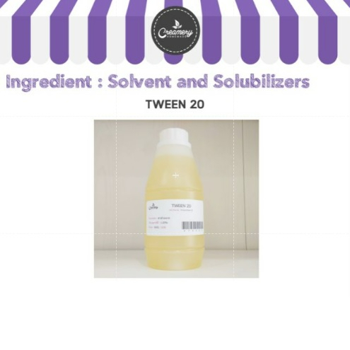 Tween 20 ทวีน 20 (Polysorbate 20) เป็นสารใช้ผสมเพื่อทำให้น้ำกับน้ำมันเข้ากัน ตัวประสาน