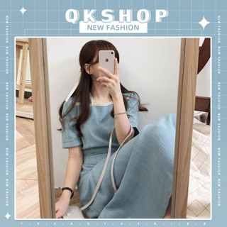 QKshop สุดฮิตตตต 🧃เดรสยาว ชุดเดรสสไตล์เกาหลี ชุดเดรสมินิมอล ดีไซน์ใหม่สวยหวาน ละมุนมาก ใส่ได้ทุกที่ โซคิ้วท์ได้ทุกเวลา🍭