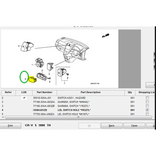 (ของแท้) 77196-SWA-G01ZB ฝาครอบสวิตซ์ ฮอนด้า ซีอาร์วี Honda CRV Gen3 /ราคาต่อ 1 ชิ้น/ของแท้เบิกศูนย์/สั่งของ3-4 วัน