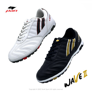 [รุ่นปี 2023] รองเท้าฟุตซอล ร้อยปุ่ม PAN รุ่น WAVE II TURF SOCCER รหัส PF15TU (หนังแท้)