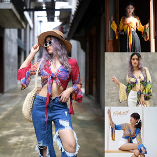 Style kik | tiedye bell sleeve เสื้อแขนกระดิ่งผูกเอว เสื้อมัดย้อม เสื้อผูกหลัง
