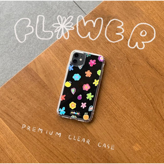 amuse stuff-Flower premium clear case เคสสกรีนลายดอกไม้แบบกันกระแทก