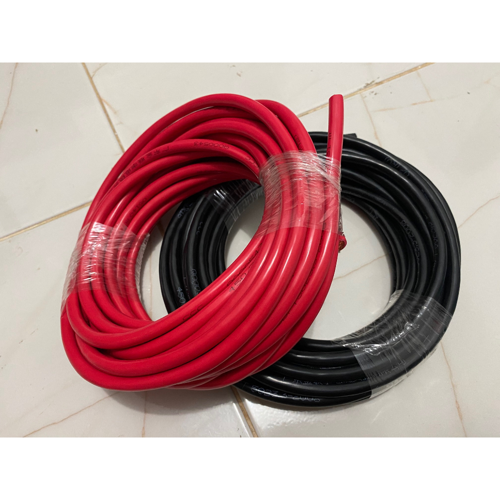 สายไฟแบตเตอรี่ สำหรับไฟDC ชนิดซิลิโคนและ PVC แบบเส้นฝอยทองแดงเส้นเล็กหลายเส้น ทองแดงแท้เต็มเต็ม (ราคาต่อ 1 เมตร)