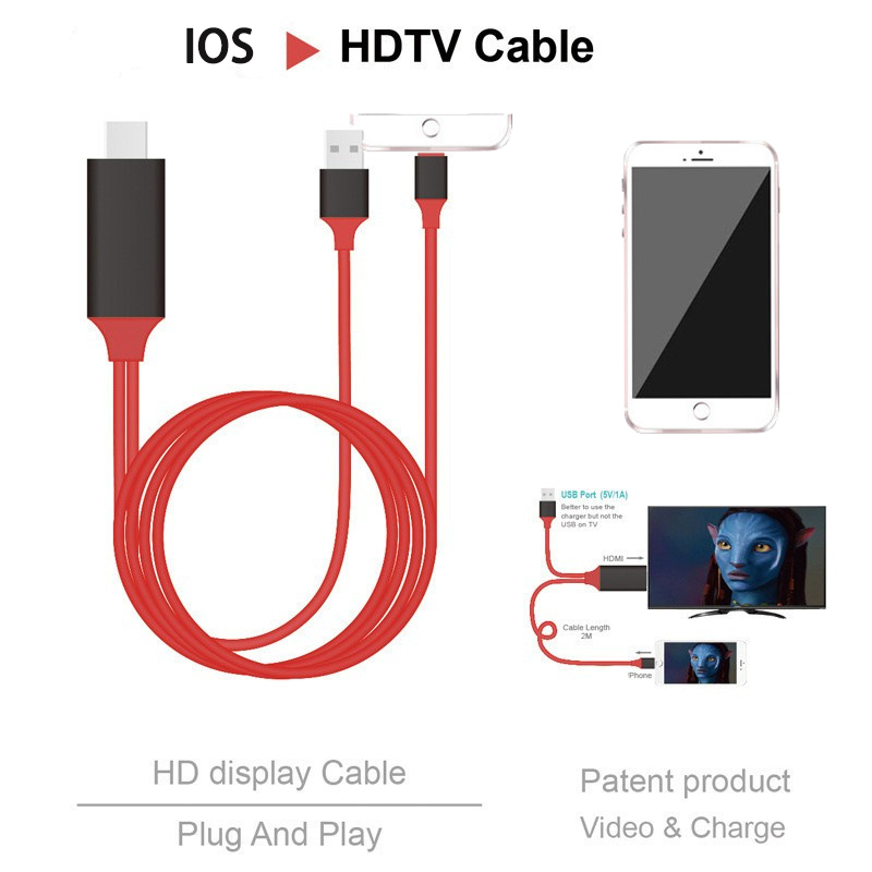 ส่งจากไทย HDTV for IOS สาย for IOS To HDMI TV มือถือ เชื่อมต่อกับทีวี for IOS แท้1080P จากโทรศัพท์ไป