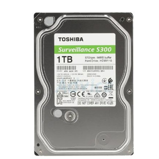 1 TB HDD CCTV TOSHIBA S300 (5700RPM, 64MB, SATA-3, HDWV110UZSVA)