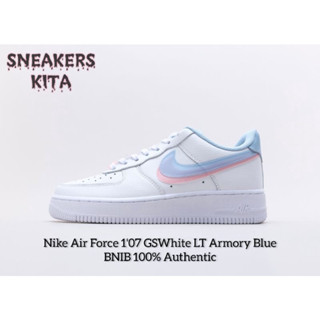 ของแท้ 100% Nike Air Force 1 Light Armory Blue Double Swoosh