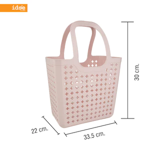 ide'e [1 PC] ตะกร้า Shopping พลาสติก รุ่นPN844 จุของได้เยอะ พลาสติกนิ่มไม่บาดมือ ใช้แทนถุงพลาสติกได้